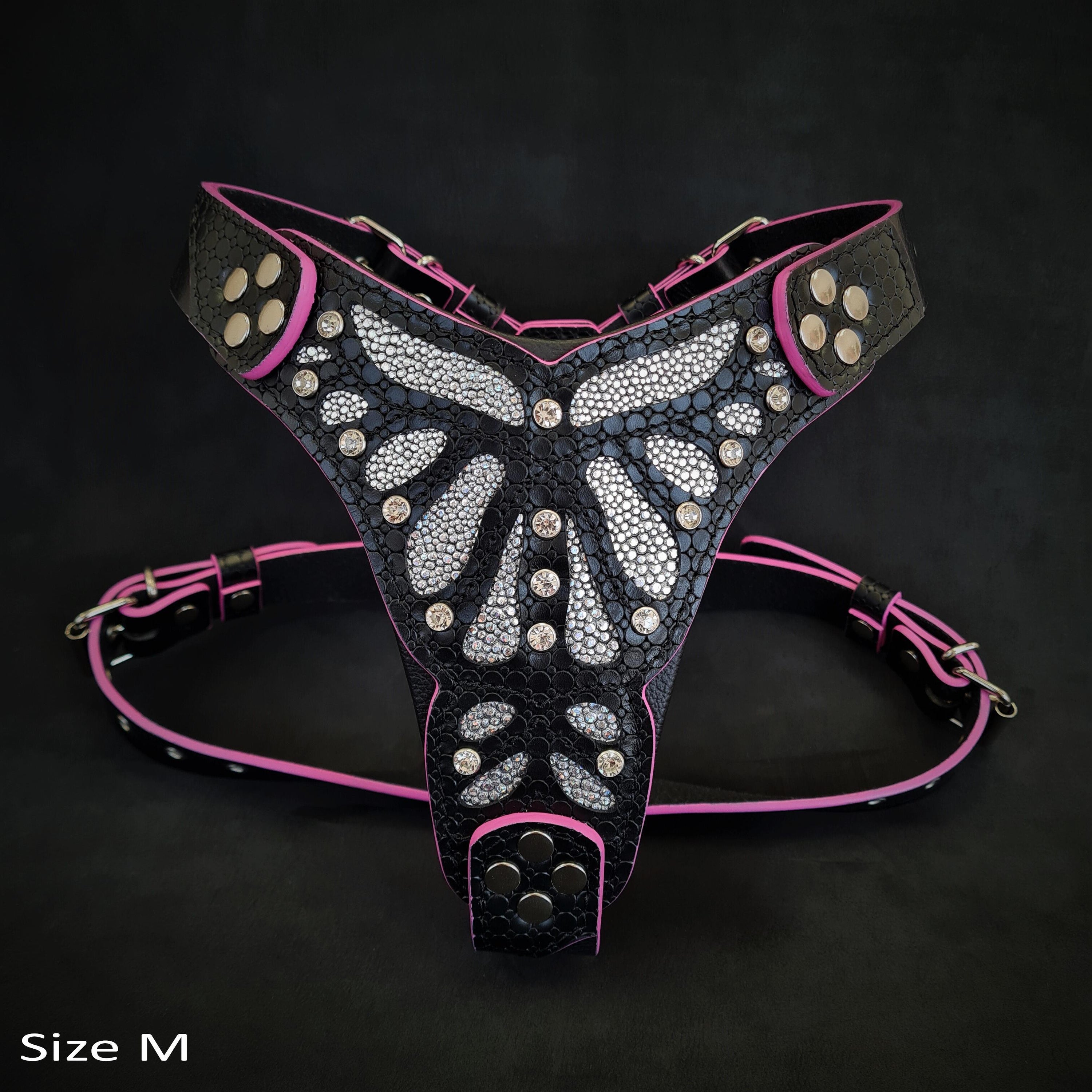 Bestia Dog Gear The Ariel harness Small to Medium Size Genuine Leather Pink pet supplies