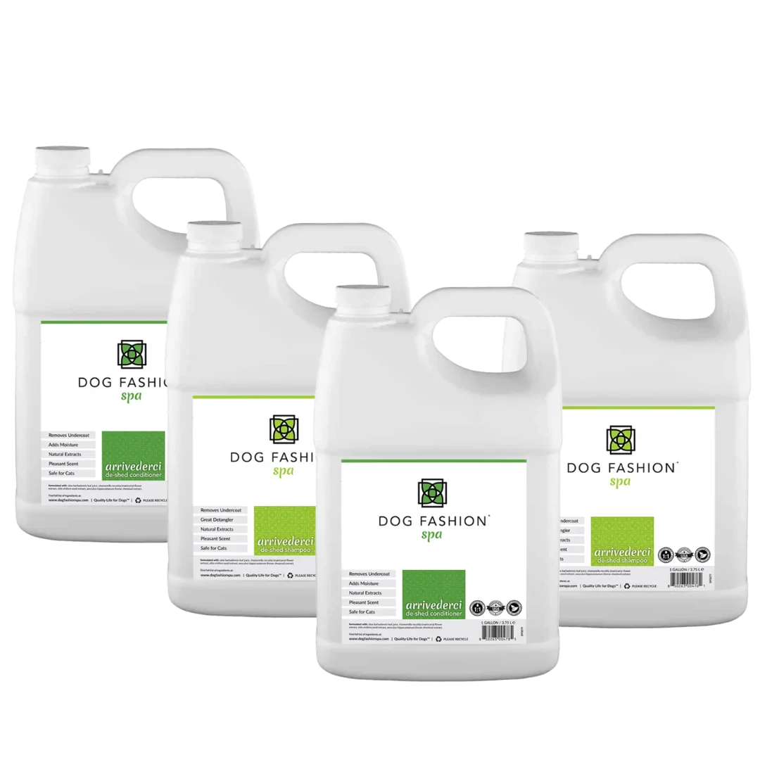 Arrivederci De-Shedding Gallon Shampoo and Conditioner Bundle Buy 3 Get 1 Free by Dog Fashion Spa