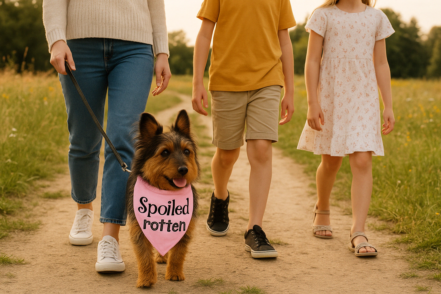 Parisian Pet Spoiled Rotten Bandana for Dogs & Cats - Trendy, Comfortable, Funny Pink Dog Bandana