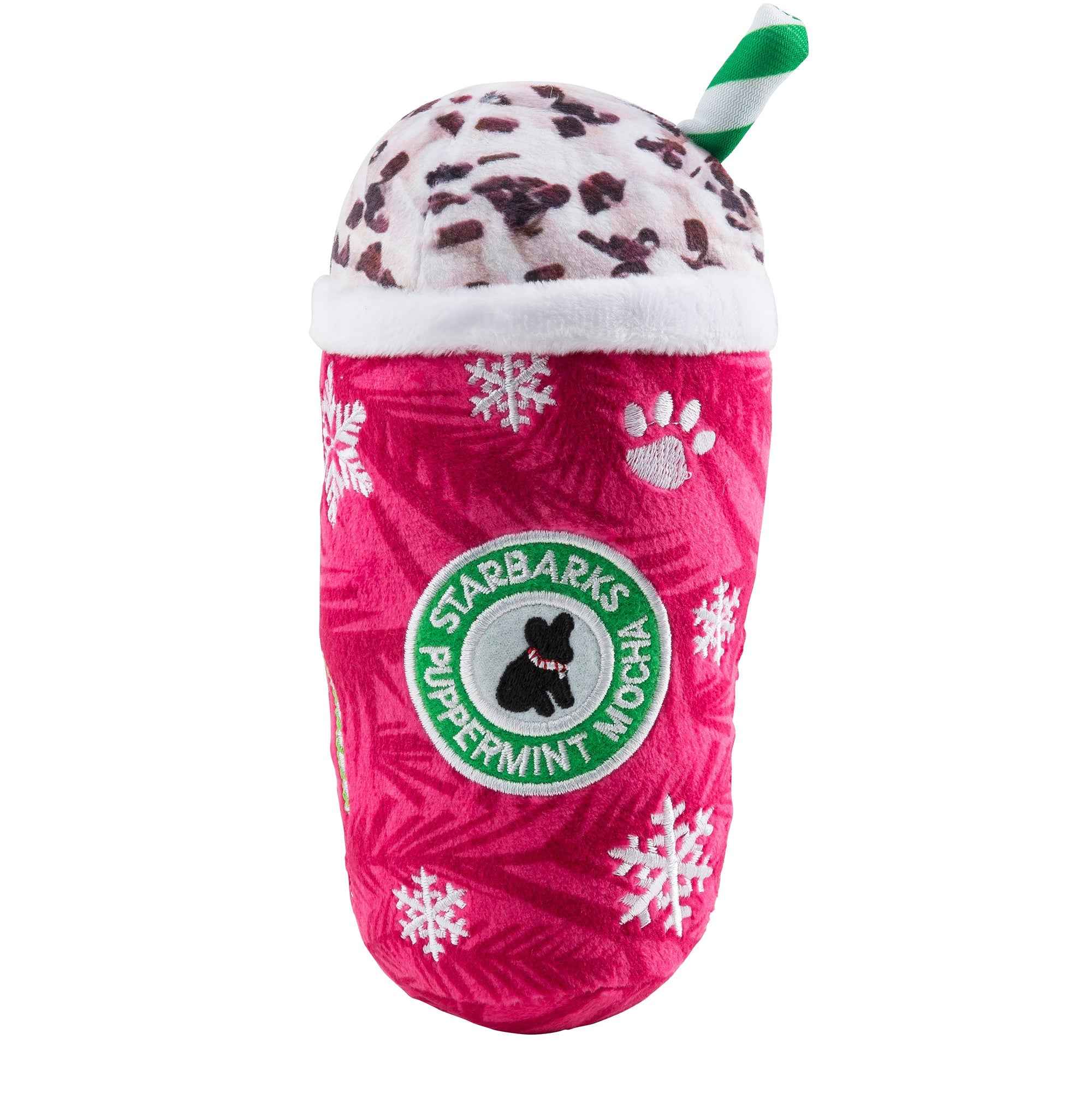 Haute Diggity Dog Starbarks Puppermint Mocha Holiday Cups Christmas Plush Dog Toy