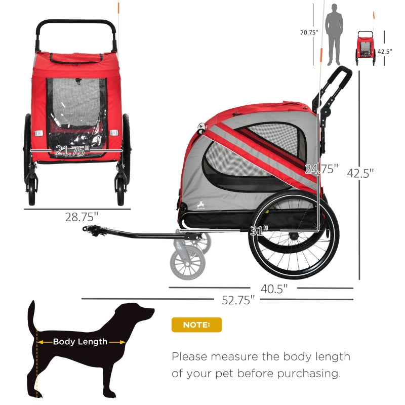 2-In-1 Pet Bike Trailer Stroller