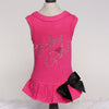 Hello Doggie Baby Girl Satin Cotton Fuchsia Dog Dress