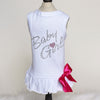 Hello Doggie Baby Girl Satin Cotton White Dog Dress