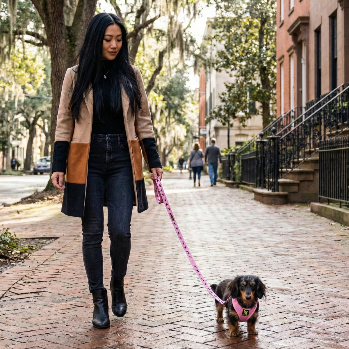 EcoBark – Baby Pink Reflective Step-In Dog Harness