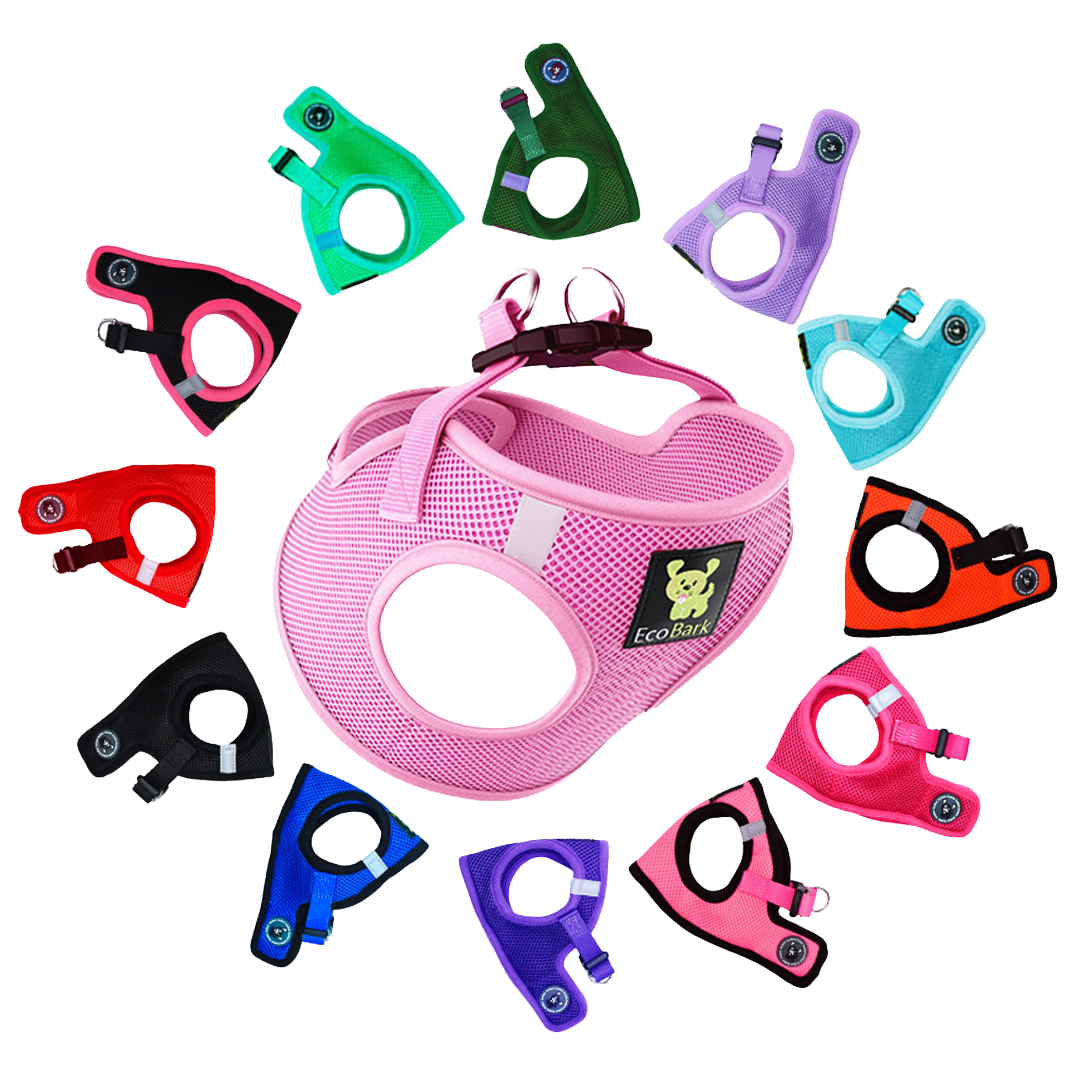 EcoBark – Baby Pink Reflective Step-In Dog Harness