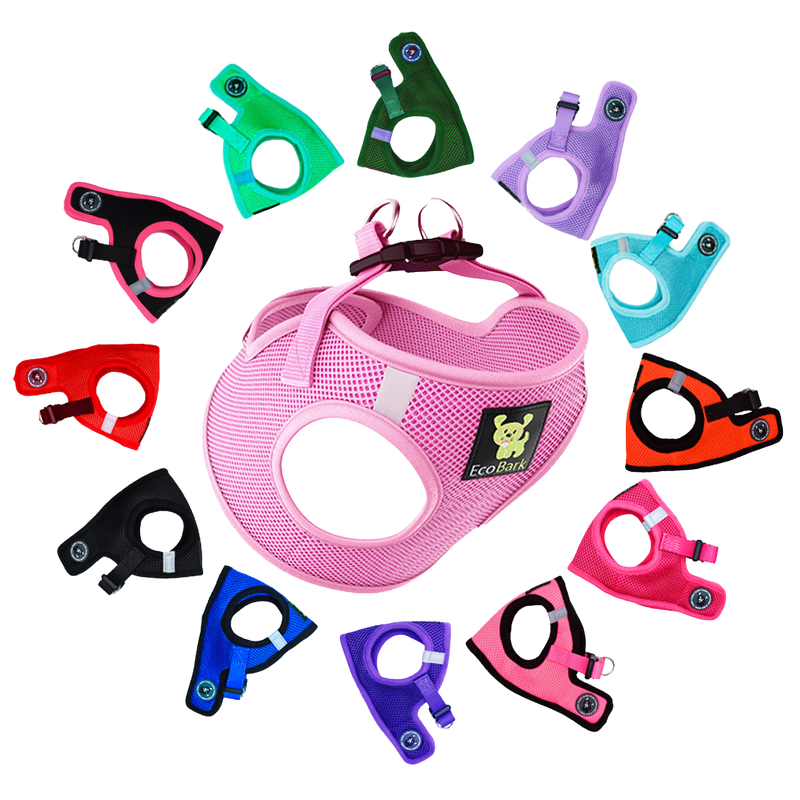 EcoBark – Baby Pink Reflective Step-In Dog Harness