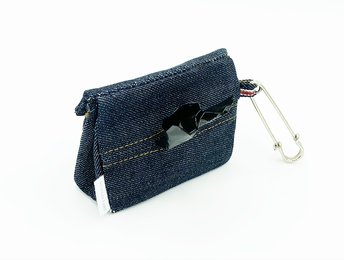 BESPOKE PAWS Bailey Waste Bag Dispenser with Card Holder - Leather Cotton Travelfriendly Lightweight Waste Pouch