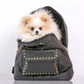 Backpack Dog Carrier - Black with Gold Studs