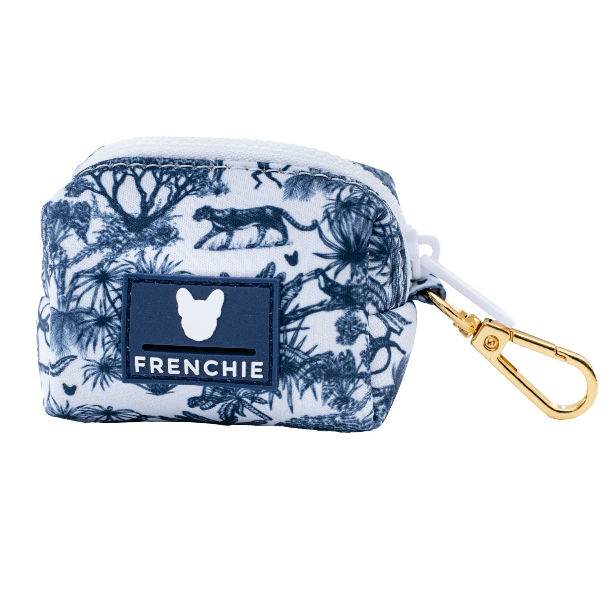 Frenchie Poo Bag Holder - Toile (Blue)