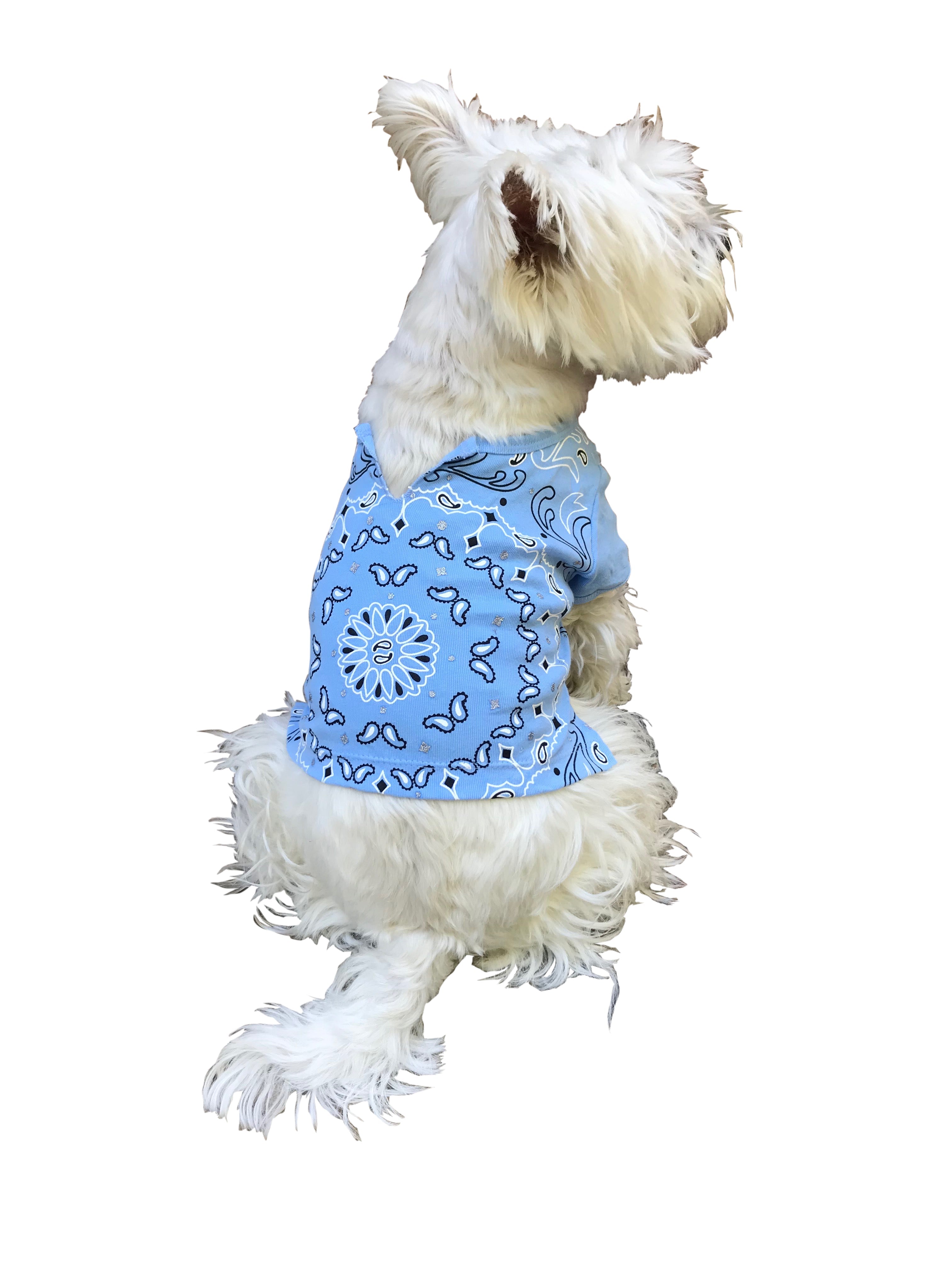 Bandana Dog Tee, Light Blue
