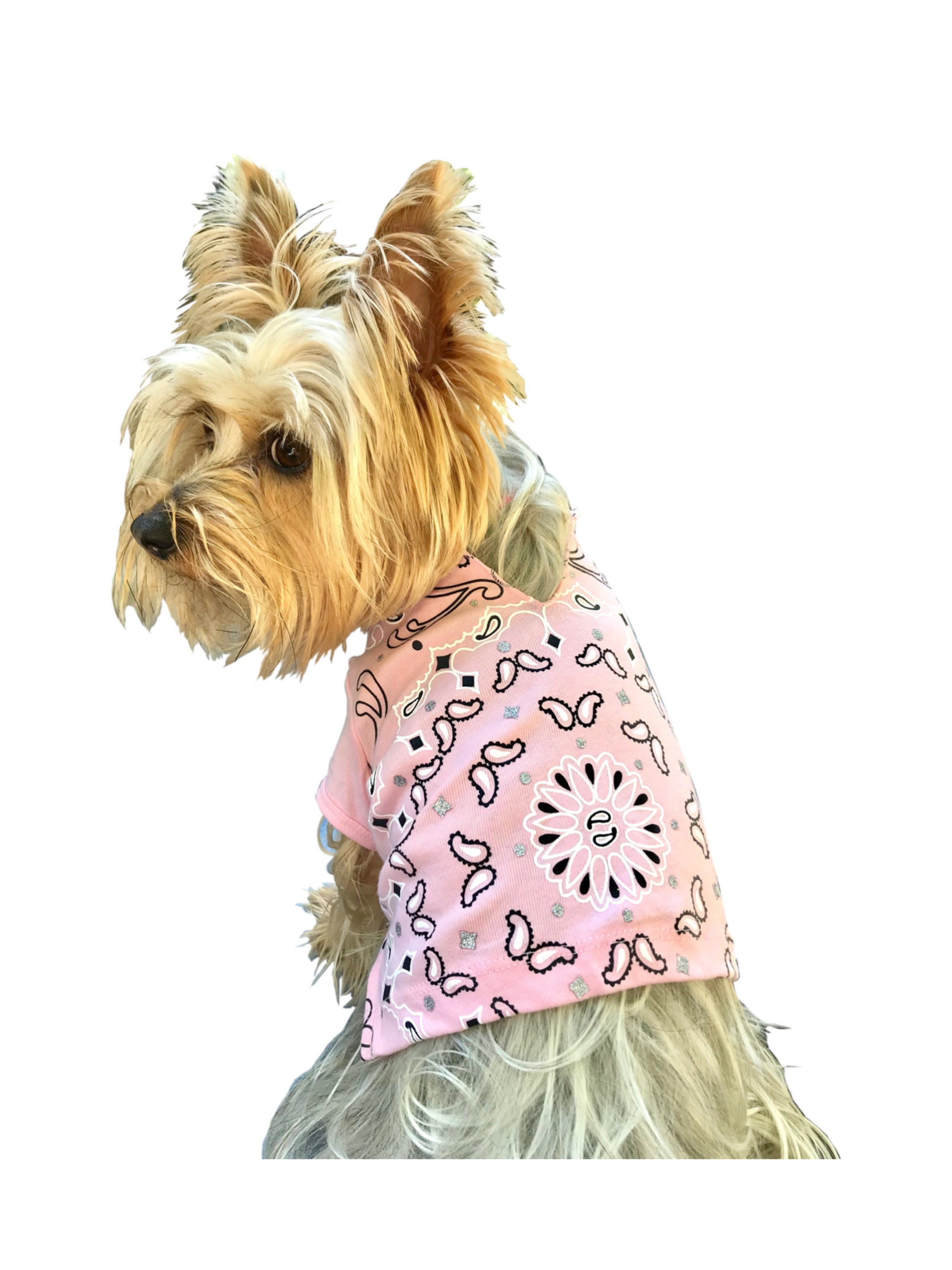 Bandana Dog Tee, Light Pink
