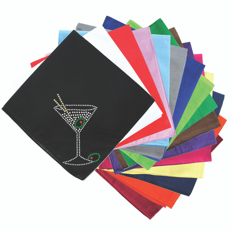 Martini (Silver Rhinestone) - Bandanna