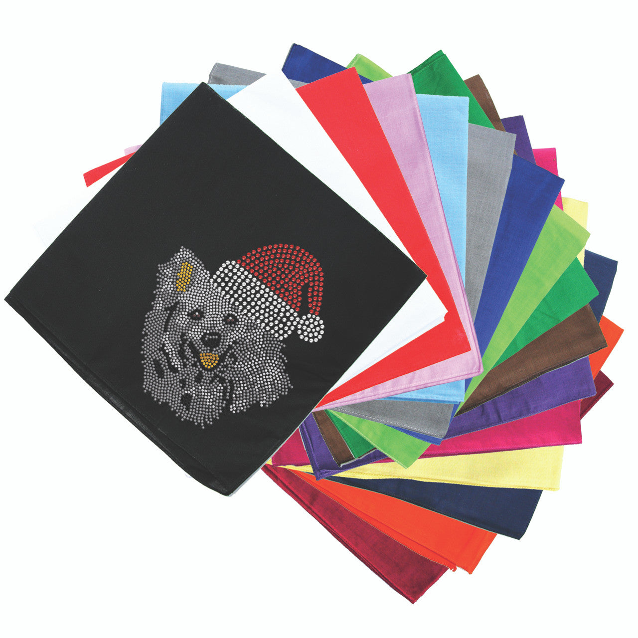 American Eskimo with Santa Hat - Bandana