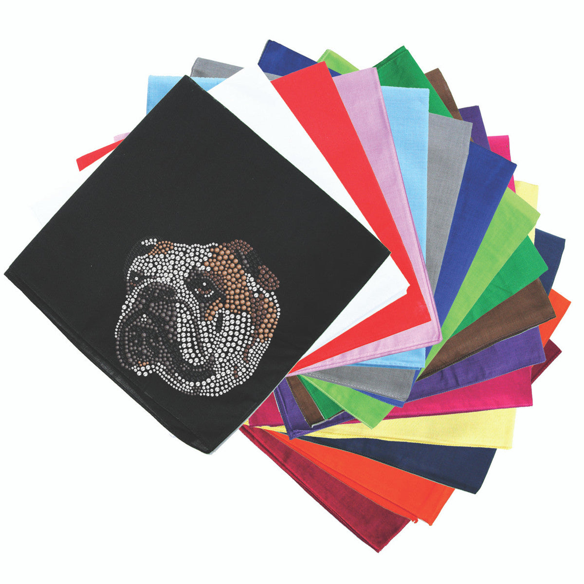 Bulldog Face (Brown) - bandana