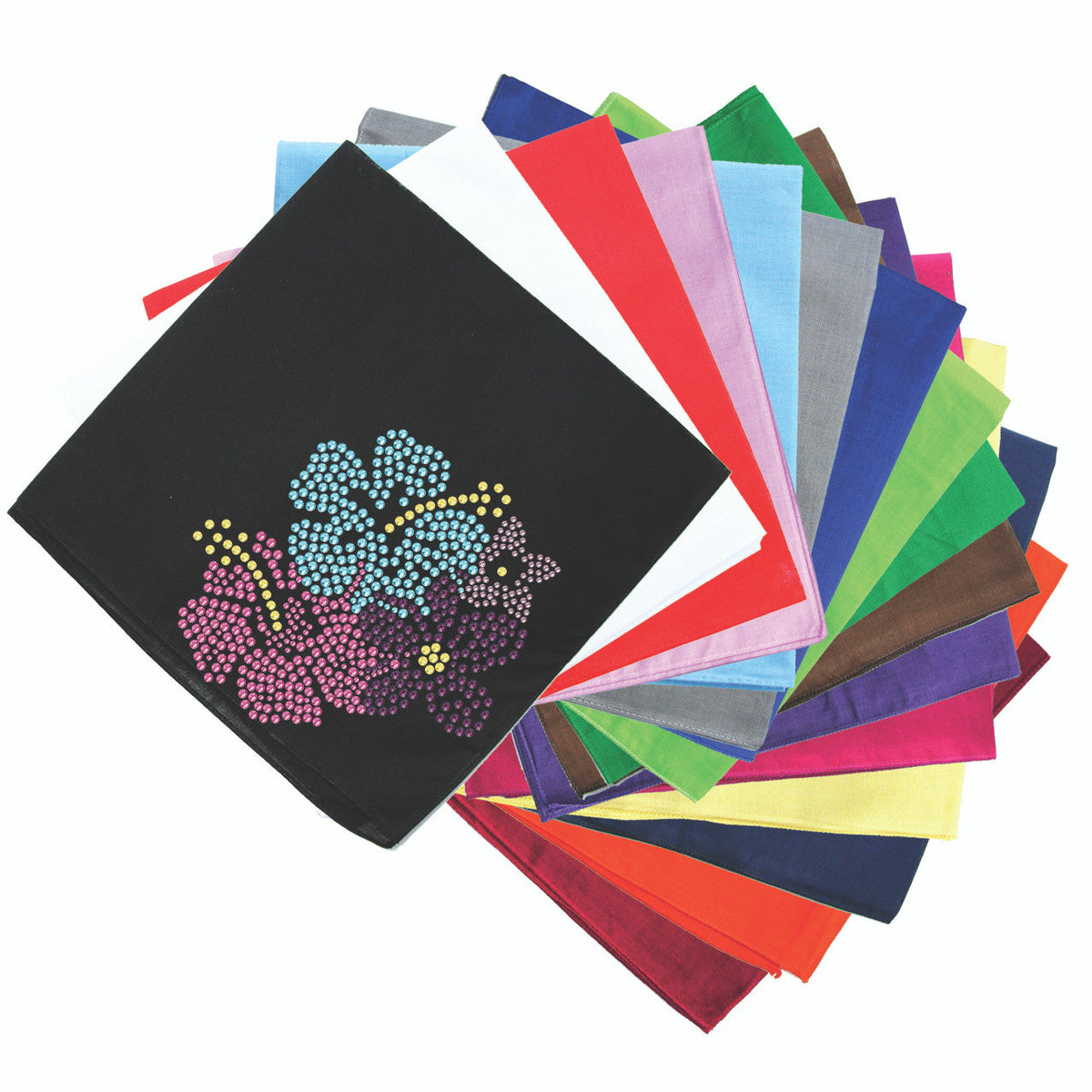 Pink, Blue & Purple Hibiscus - Bandanna