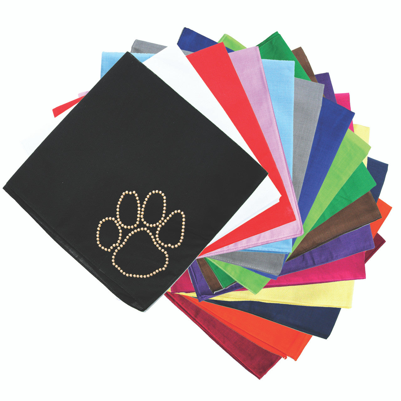 Paw (Gold Nailheads) bandana