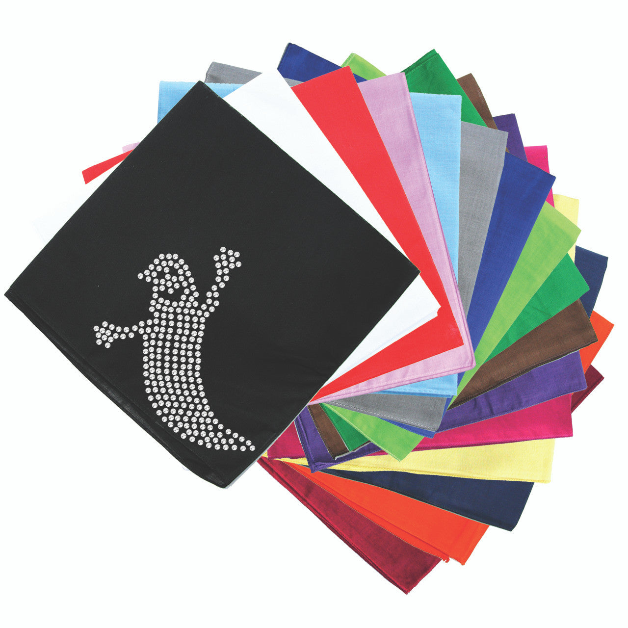 Skinny Rhinestone Ghost Bandanna