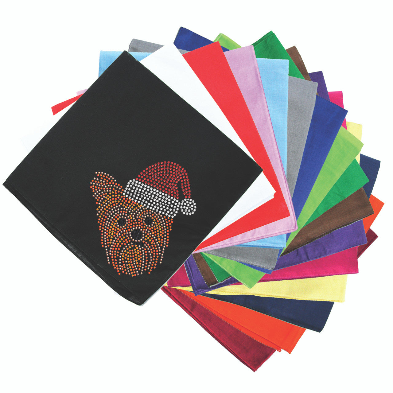 Yorkie Face 2 with Santa Hat - Bandana