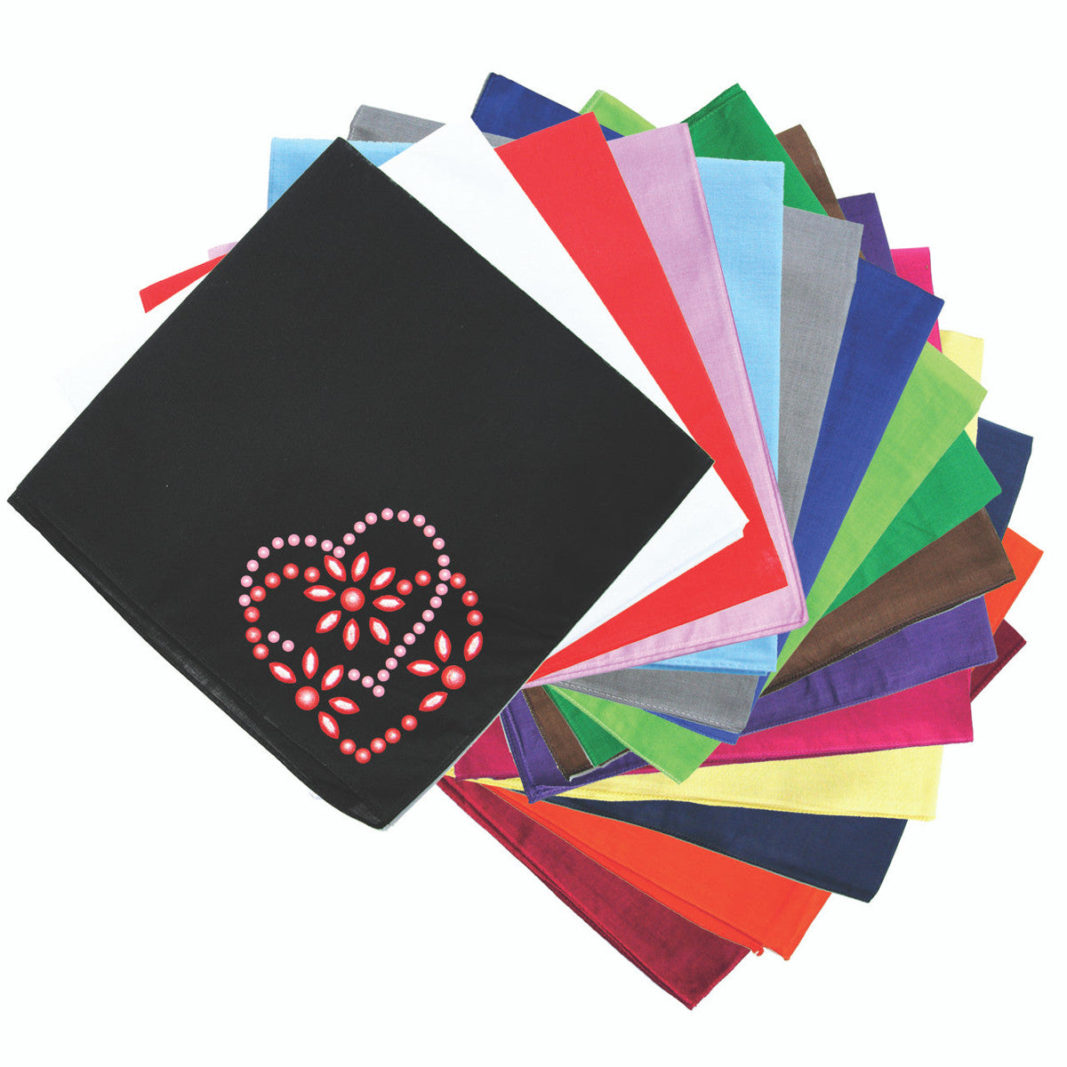 Pink & Red Flower Heart Bandanna