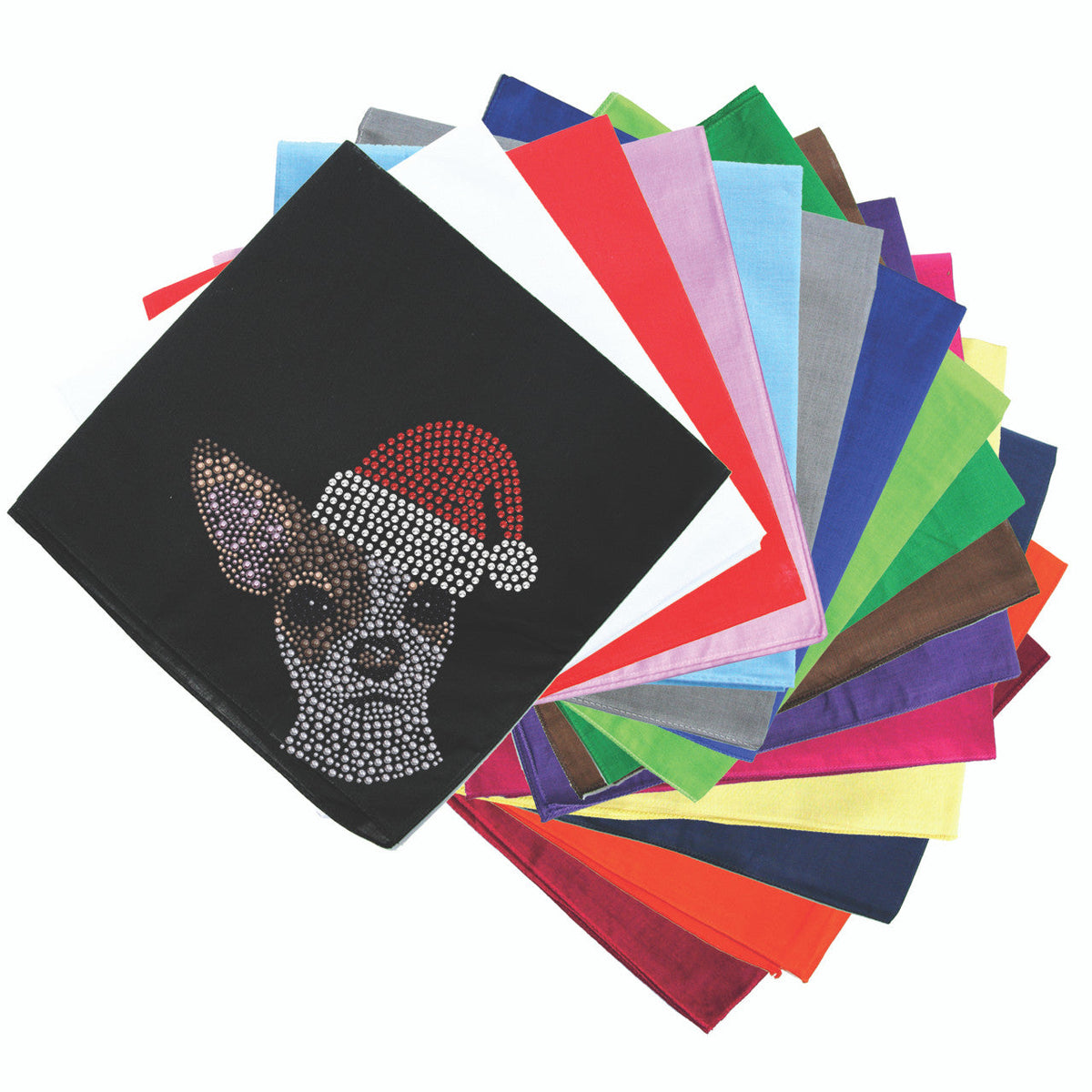 Chihuahua Face with Santa Hat - Bandana