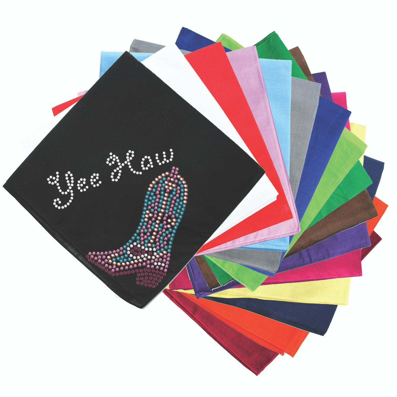 Boot (Pink & Turquoise with Yee Haw) - bandana