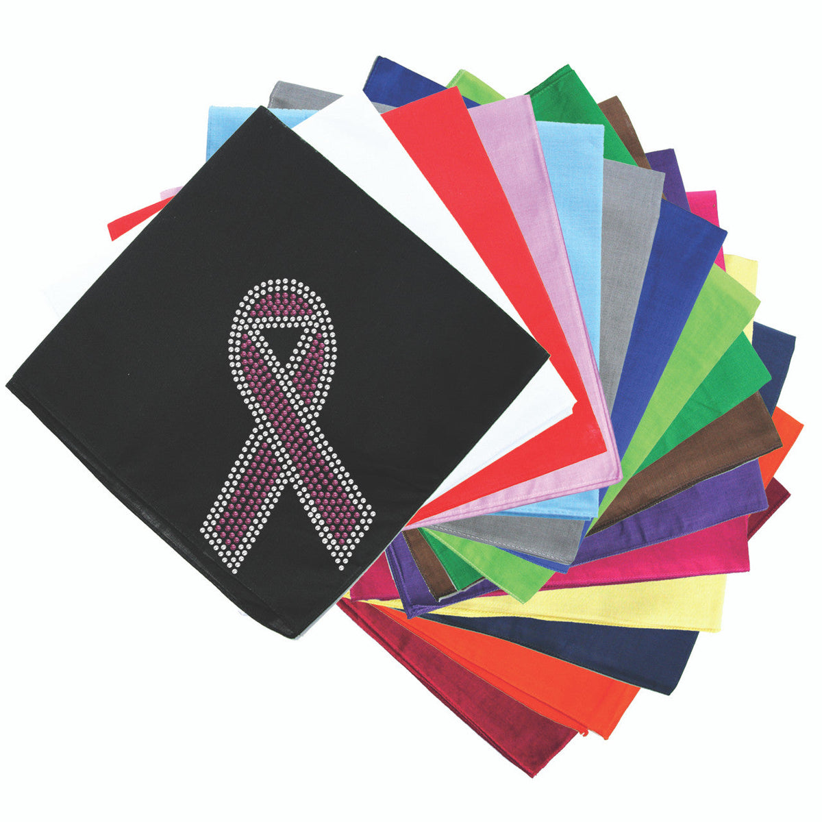 Ribbon (Pink with Clear Rhinestones) - Bandanna