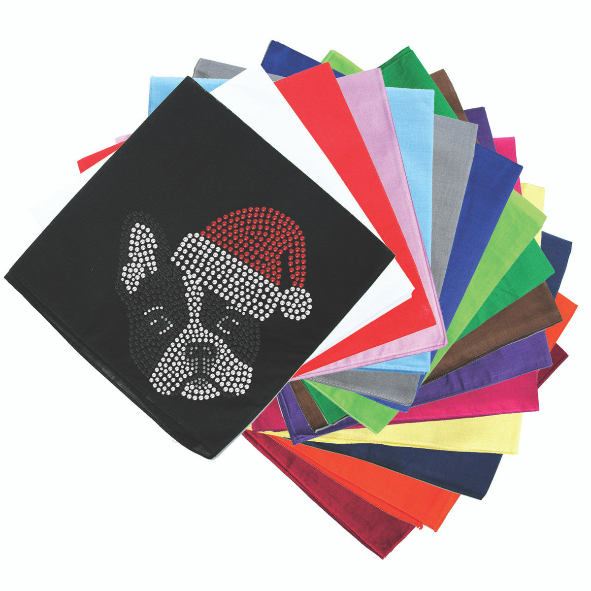 Boston Terrier with Santa Hat - Bandana