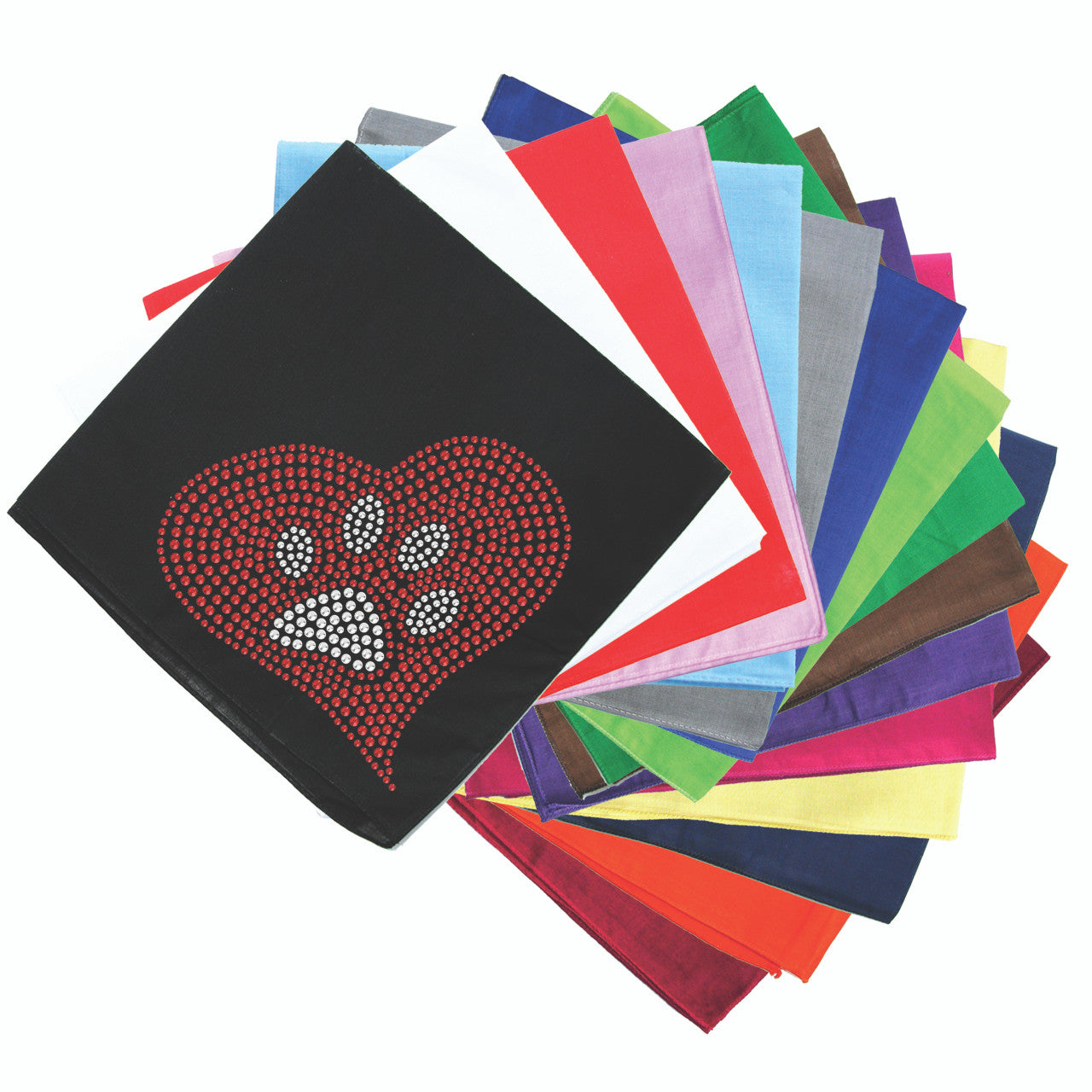 Red Heart with Paw 2 Bandanna