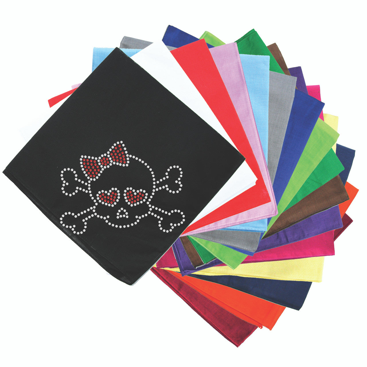 Skull with Red Bow Bandanna
