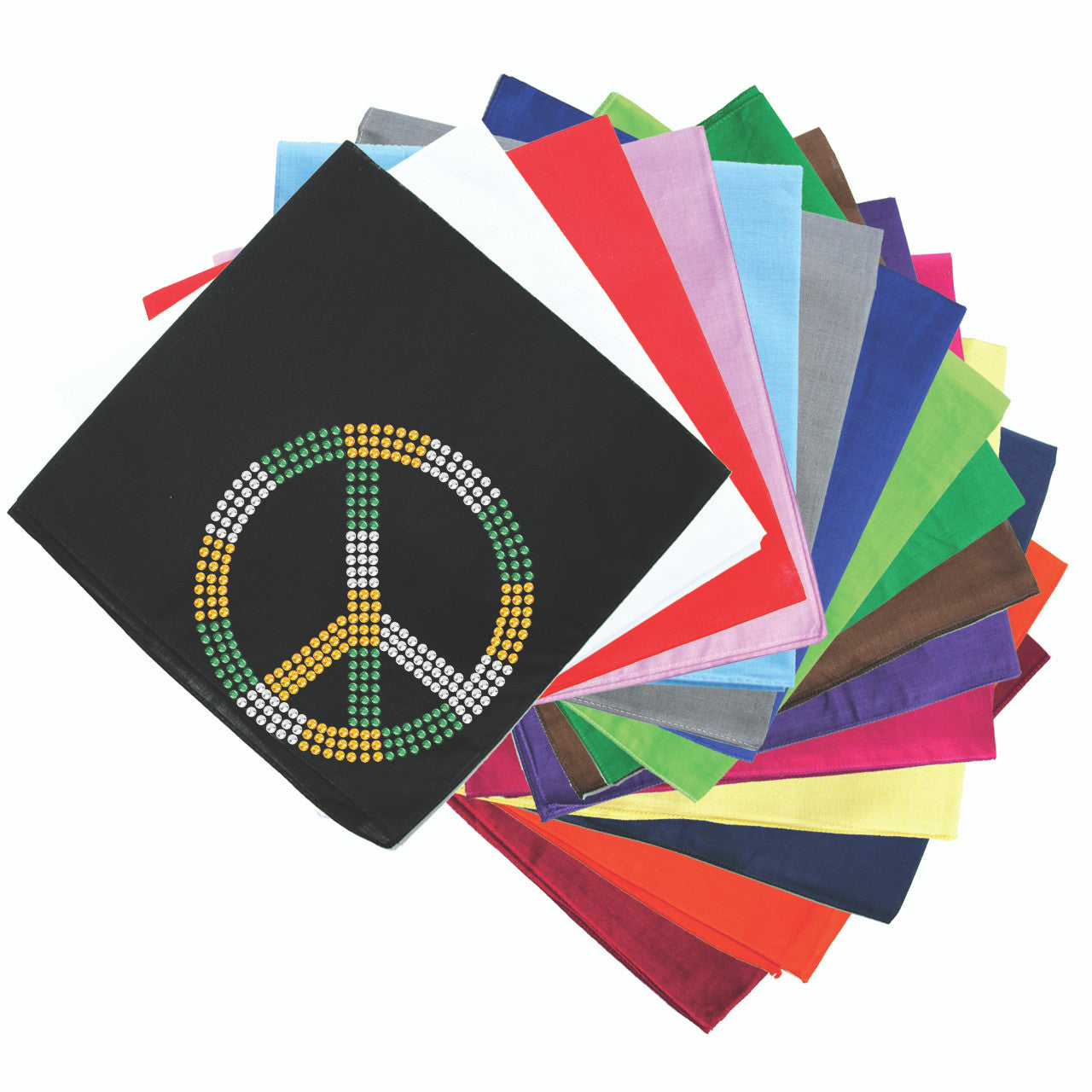 Peace Sign (Green, Gold, & Clear) - Bandanna
