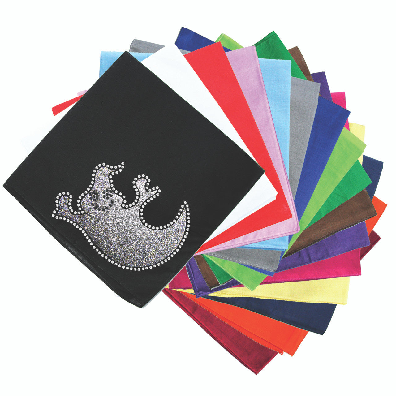 Silver Glitter Ghost Bandanna