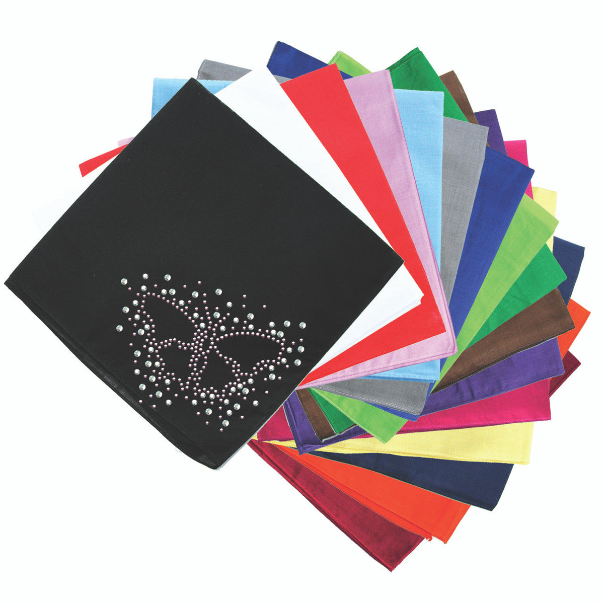 Pink Austrian crystal AB Butterfly - Bandannas