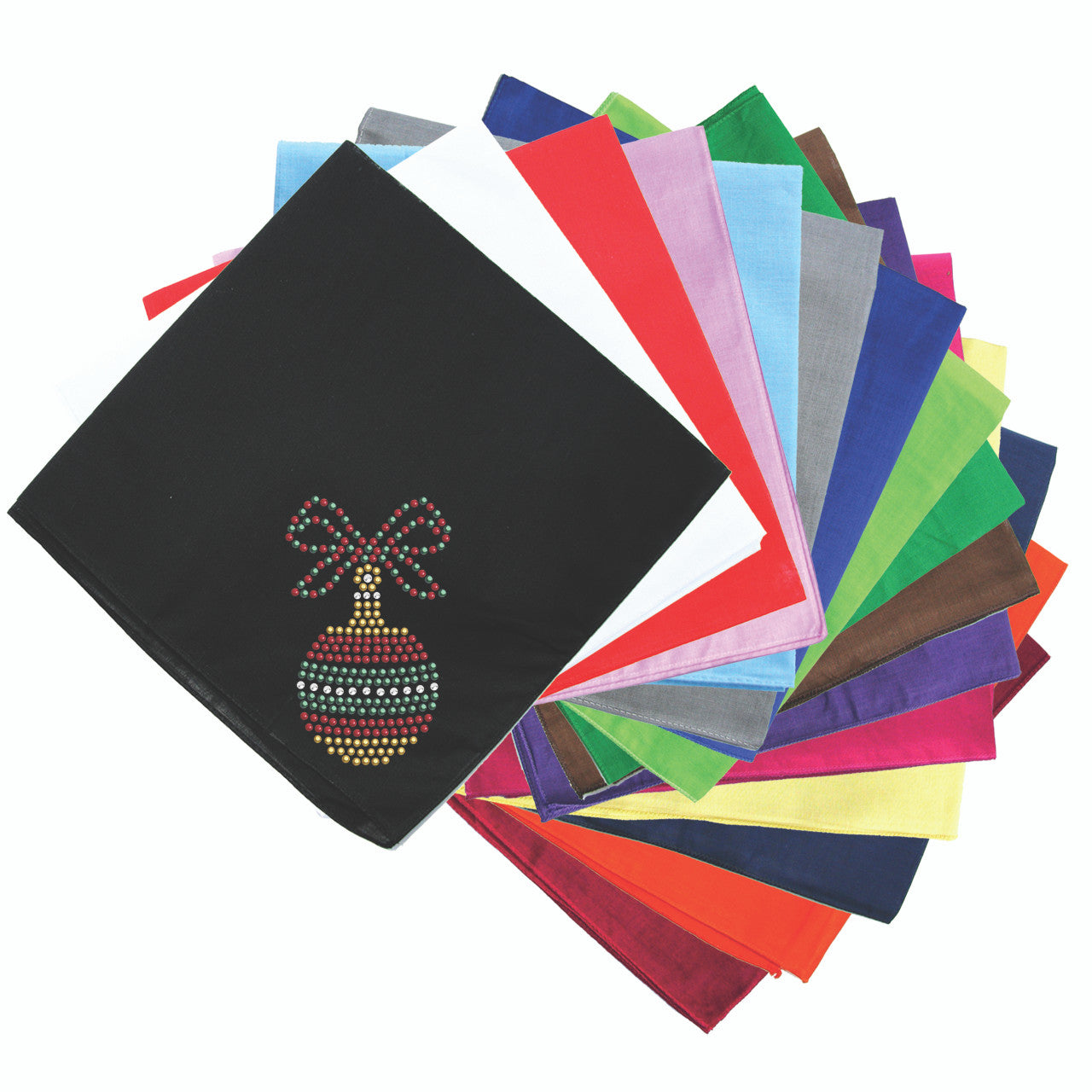 Red, Green, & Gold Christmas Ornament - Bandana