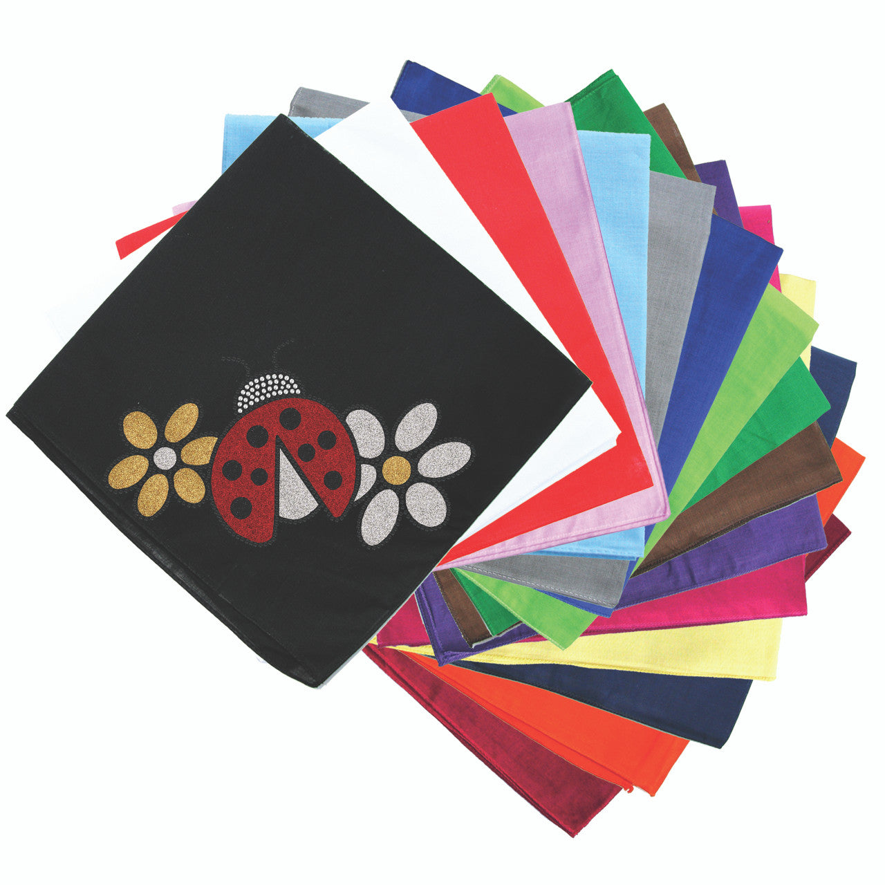 Glitter Ladybug & Daisies - Bandanna