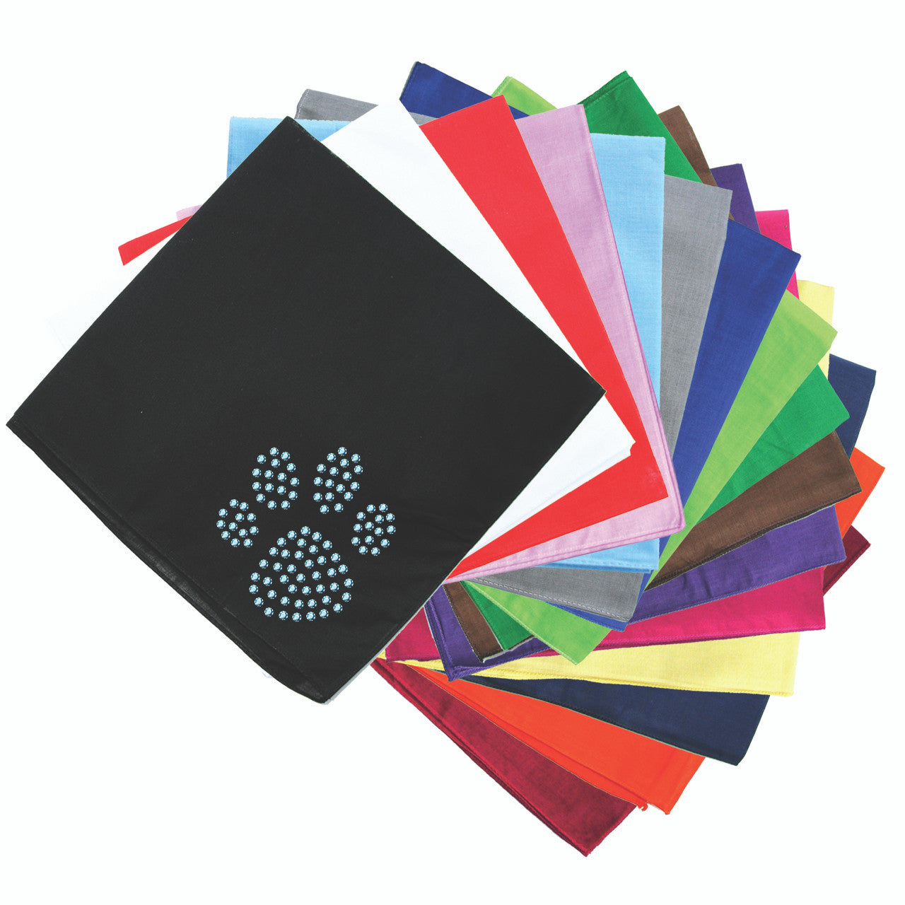 Paw (Blue Rhinestuds) bandana