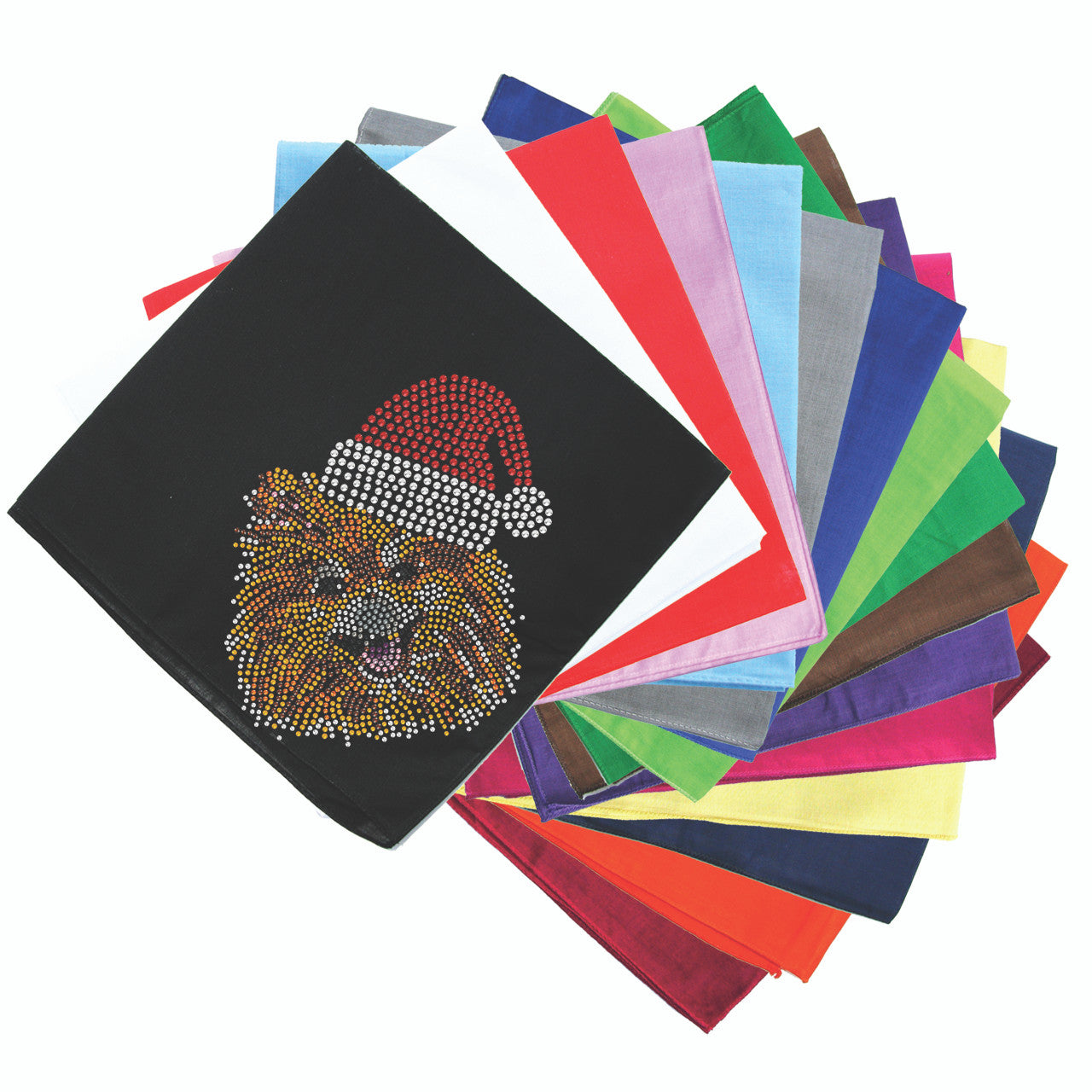 Pomeranian with Santa Hat - Bandana