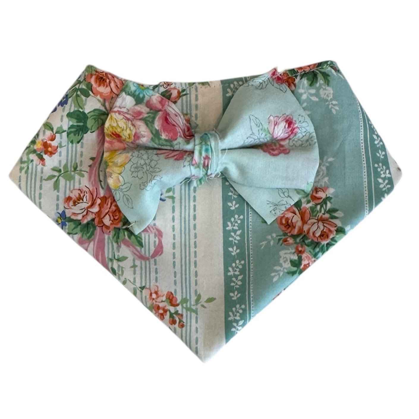 Heads or Tails Pup Vintage Floral Dog Bandana