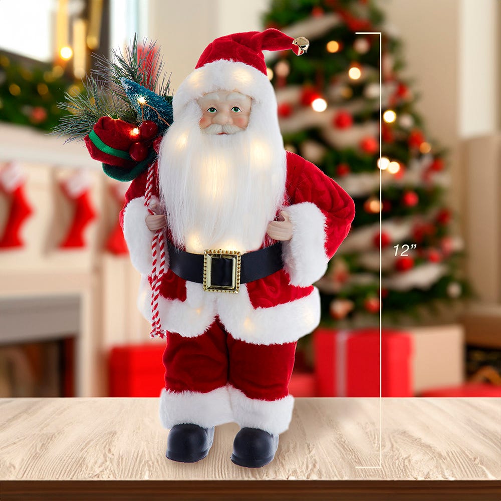 Kurt Adler 12-Inch Battery-Operated LED Lighted Santa
