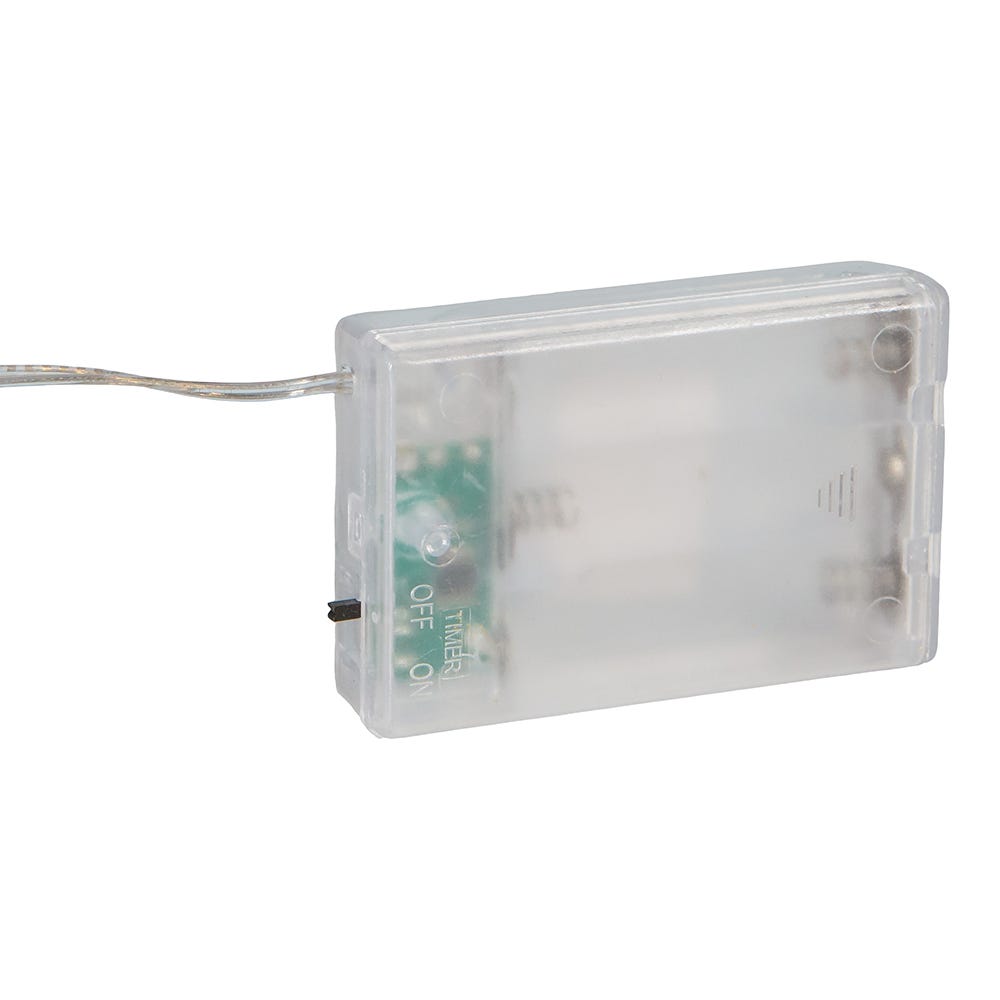 Kurt Adler 32.8-Foot Battery-Operated Iridescent Tinsel Garland with 100 Warm White Lights