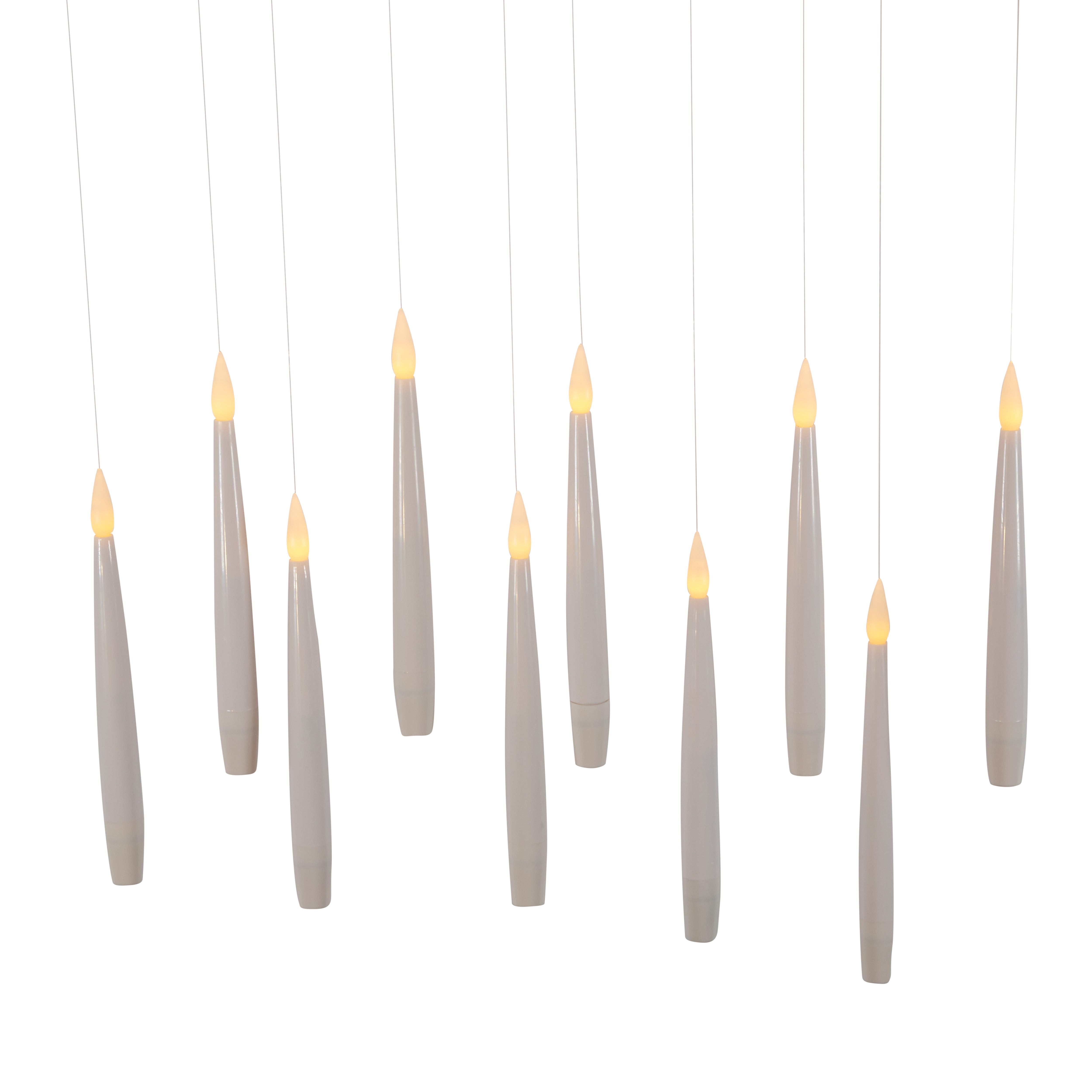 Kurt Adler Battery-Operated 6-Inch Floating Candles with String 10-Piece Ornament Set