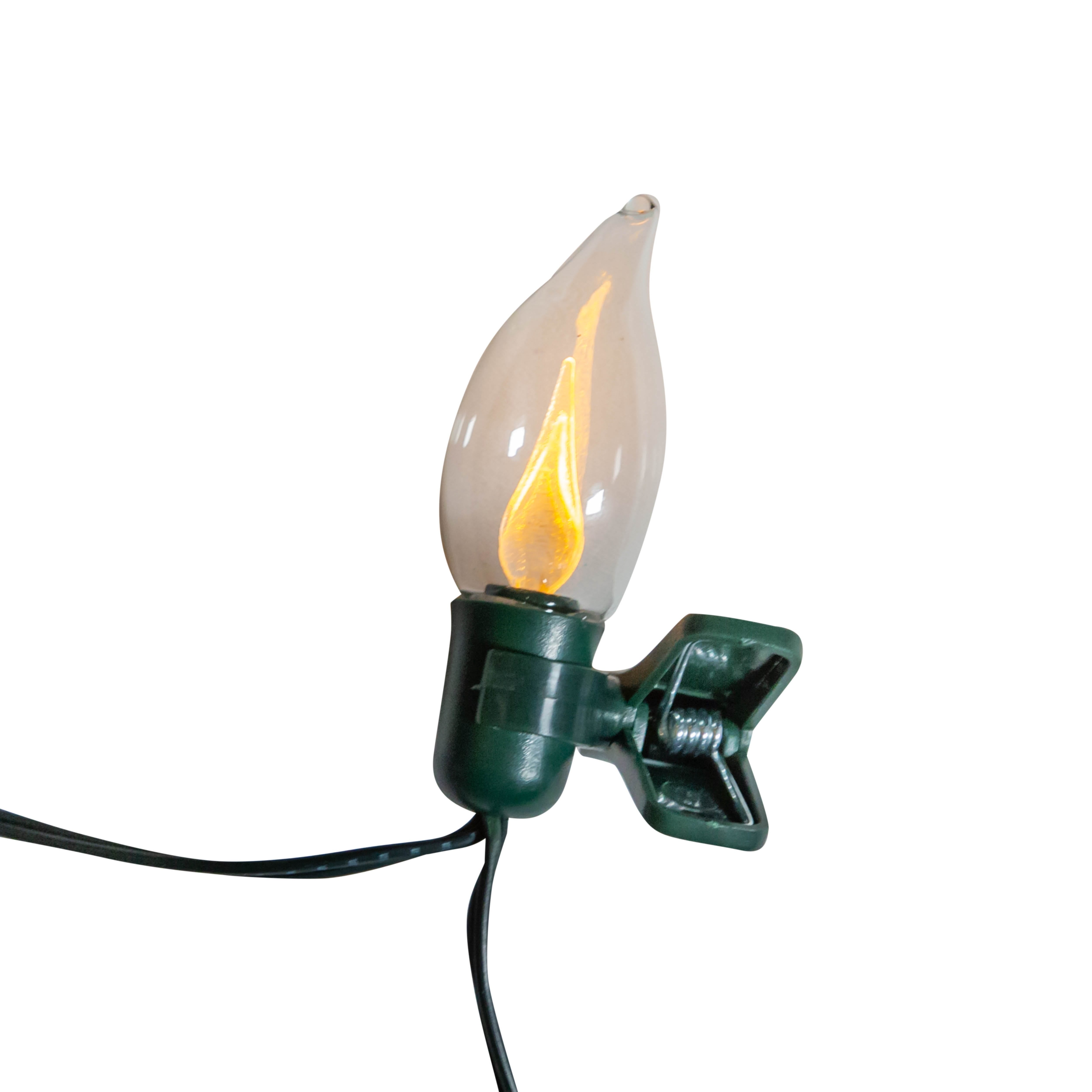 Kurt Adler Battery-Operated 7-Light Flicker Flame Light Set with Clips