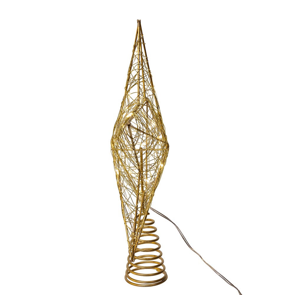 Kurt Adler 11.8-Inch Battery Operated 5-Point Metal Star Tree Topper