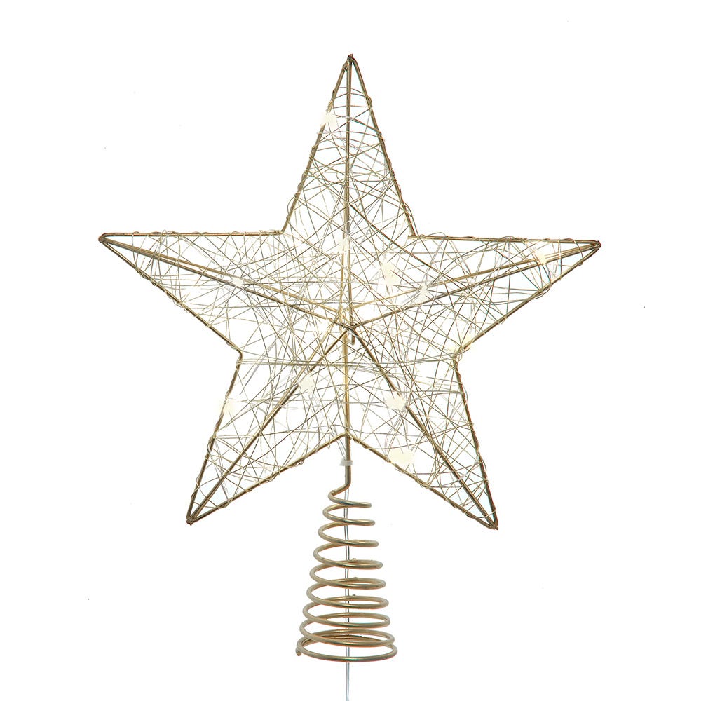 Kurt Adler 11.8-Inch Battery Operated 5-Point Metal Star Tree Topper