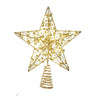 Kurt Adler 11.8-Inch Battery Operated LED Lighted 5-Point Gold Metal Star Tree Topper