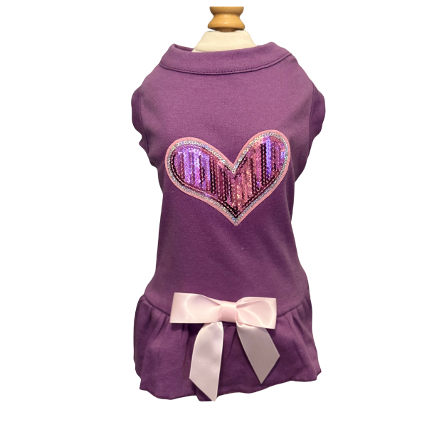 Pink Stardust Heart Dog Dress