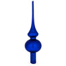 Matte Blue with Sparkling Top Glass Christmas Tree Topper 11 Inches