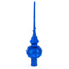 Blue Jewels Scroll on Blue Glass Christmas Tree Topper 11 Inches