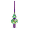 Dimensional Pink Roses on PurpleGlass Christmas Tree Topper 11 Inches