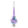 Dimensional Roses on PurpleGlass Christmas Tree Topper 11 Inches
