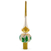 Lily of the Valley Flowers on Beige Glass Christmas Tree Topper 11 Inches